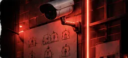 Câmera de segurança com iluminação vermelha